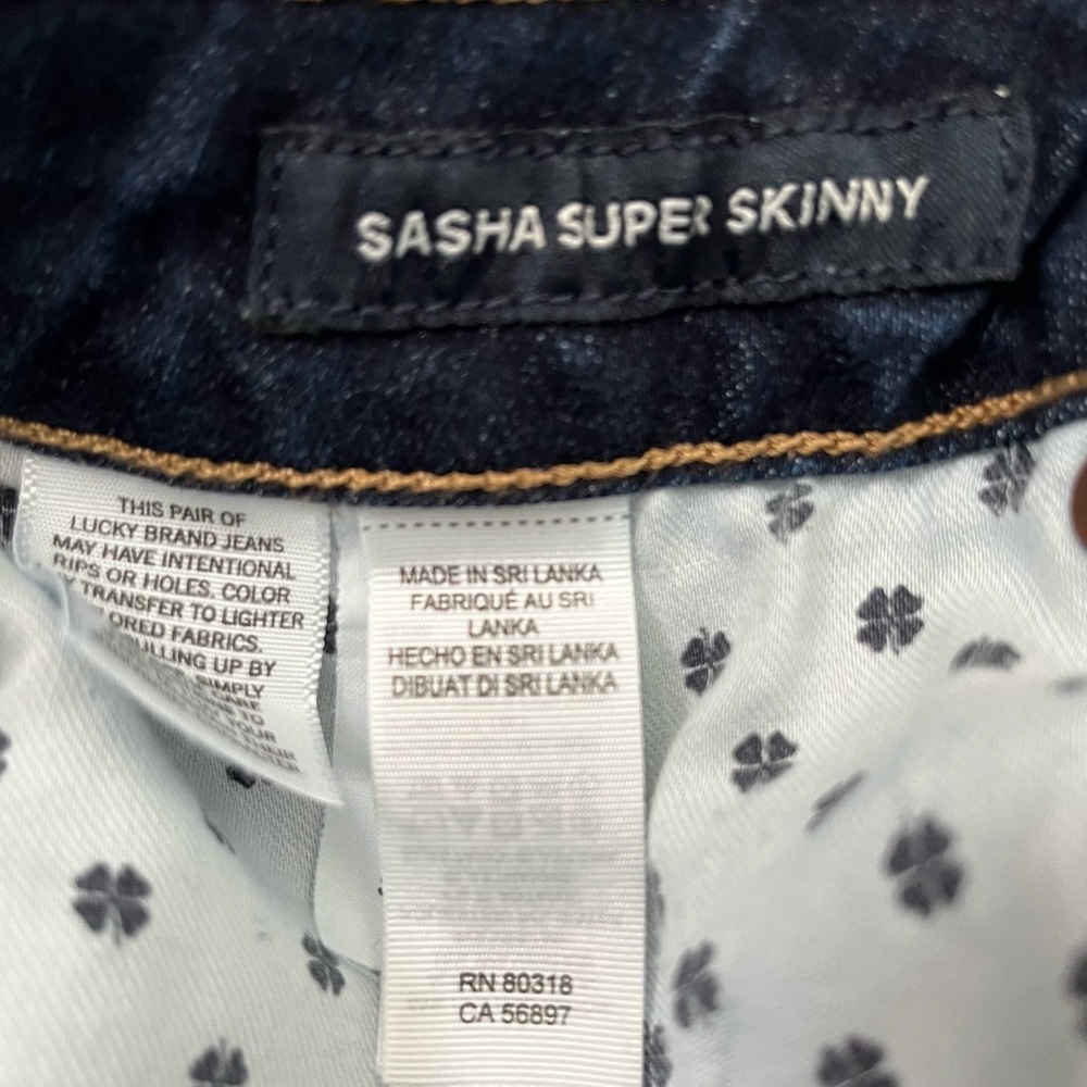 Lucky Brand Sasha Super Skinny Jeans Womens 4/27 Dark‎ Blue Low Rise Denim - Picture 4 of 6